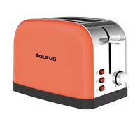 Taurus - Tostapane Vintage II Coral 950W | 2 Fessure 135x35mm | 7 Livelli | 3 Funzioni | Inox | Centratura automatica | Raccoglibriciole | Sollevamento extra | Avvolgicavo | Corallo