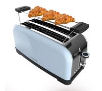 Cecotec Toastin' Time 1500 Blu Tostapane 2 Fette Lunghe con Supporto per Panini 1500W Blu