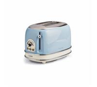 Ariete 155 Tostapane Vintage 2 fette di pane - con pinze - 6 livelli di tostatura - 810 Watt- Acciaio Inox - Linea Vintage - Celeste