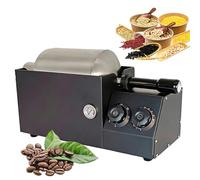 Tostatrice per Caffè Elettrica a Tamburo, Tostatrice per Cereali con Timer e Controllo della Temperatura, Macchina In Acciaio Inossidabile per Chicchi di Caffè, Noci e Cereali