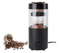 Tostatrice per caffè elettrica da 1350 W - Tostatrice per chicchi di caffè per uso domestico con timer e vetro trasparente (capacità massima 85 g), tostatura ad aria calda,Black