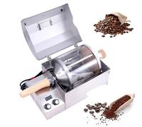 Tostatrice per chicchi di caffè, macchina per cuocere i chicchi di caffè da 1200 W con imbuto in acciaio inossidabile, capacità 400 g e temperatura regolabile 100~300 ℃, per ristorante, casa