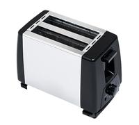 Toster in acciaio a 2 fette - apparecchio per la colazione elettrico compatto con alloggiamento nero | Scaldabagno per cornetti, bagel, cialde, torte, tostapane facile e facile con