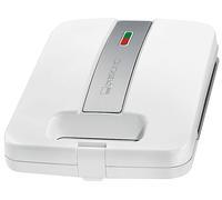 Clatronic ST 3629 Sandwich Maker, tostapane elettrico per sandwich, 4 fette, piastre triangolari per sandwich (con rivestimento antiaderente), controllo automatico della temperatura, 1200 watt, bianco