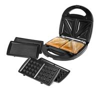 Tostiera Elettrica, 750W Piastra per Panini per 2 Panini alla Volta, Tostapane Piastra con Rivestimento Antiaderente,Temperatura Automatica, Indicatore Luminoso Intelligente