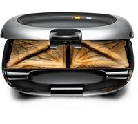 ROMMELSBACHER Sandwich Maker ST 1000 - Pastiglie extra profonde, per 2 panini americani XL, rivestimento antiaderente, protezione da troppopieno, sigillatura a tutto tondo, divisori alti, salvaspazio
