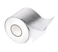 Tosucs Nastro Adesivo in Alluminio con Rete di Rinforzo,Nastro Ignifugo in Fibra di Vetro Ricambio per Motocicli,Nastro Isolante Termico,50 mm x 10 m,Resistente Alte Temperature(Argento)