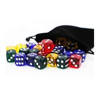 Tosuny 24 Pezzi Set di Dadi Acrilici Traslucidi a 6 Facce per Giochi da | Design con angoli arrotondati, strumento matematico educativo, colori assortiti, serata giochi in famiglia, bomboniere