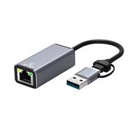 Tosuny Adattatore Ethernet USB C e A, Convertitore di Rete da USB 3.0 A RJ45 100 Mbps con Indicatore LED e Protezione da Sovratensione, per Laptop, Telefono, Tablet