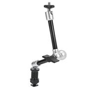 Tosuny Attrito da Camera Regolabile con Vite 1/4, Lega di Alluminio LED 11 per Film, Argento