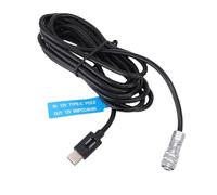 Tosuny Cavo di Alimentazione USB C per Fotocamera Cinematografica BMPCC 4K 6K, Cavo di Alimentazione USB da 12 V con Connettore di Blocco Autoctonibile a 2 Pin e Luce Indicatore di