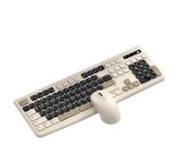 Tosuny Combinazione Tastiera e Mouse da Gioco Wireless, 2.4G/BT (Nero | Tastiera Ergonomica Full Size da 105 Tasti, Mouse Ottico da 1600 DPI, 2 Dispositivi Collegati Simultaneamente, Doppio Tasto
