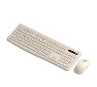 Tosuny Combinazione Tastiera e Mouse da Gioco Wireless, 2.4G/BT (WHITE) | Tastiera Ergonomica Full Size da 105 Tasti, Mouse Ottico da 1600 DPI, 2 Dispositivi Collegati Simultaneamente, Doppio Tasto