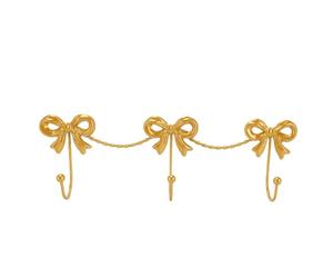 Tosuny Ganci a Parete Tripli con Ganci, Appendiabiti a Gancio in Ferro, | Decorative Bow Hooks for Coat, Towel, Bag, or Robe, Antique French Style, 13.8in Wide