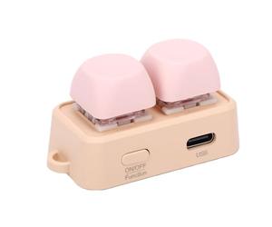 Tosuny Mini Tastiera Bluetooth a 2 Tasti, Tastierino Macro Programmabile con Copia Incolla e Girapagina, Retroilluminazione RGB, Ricaricabile 230 MAh per PC E-Reader (Roseo)