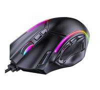 Tosuny Mouse da Gioco Cablato, Mouse Ottico Programmabile Macro a 12 Tasti con Retroilluminazione RGB, 1200-12800 DPI Regolabile, 7 Pulsanti Programmabili, Pesi Regolabili, per PC