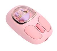 Tosuny Mouse Wireless - Mouse Bluetooth della Bambola Carina con Retroilluminazione RGB, 1200Dpi, BT3.0/5.0/2.4G Modalità Tripla, Ricevitore USB, Denti Silenziosi Ricaricabili (PINK)