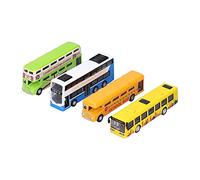 Tosuny Set di Giocattoli per Autobus in Lega, Modello di Veicolo da Tirare Indietro per Cartoni Animati per Bambini, Ideale per il Gioco e il Collezionismo dei Bambini ((Set da 4 pezzi per