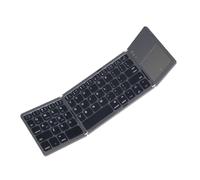 Tosuny Tastiera Bluetooth Pieghevole con Touchpad, Tastiera Wireless Portatile, Spegnimento e Riattivazione Automatici, Tastiere Pieghevoli Ricaricabili, Collega Fino a 3 Dispositivi, (GREY)