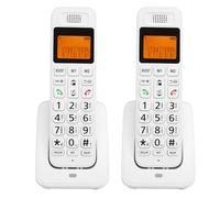 Tosuny Telefono cordless con DECT 6.0, vivavoce full-duplex con display LCD, tasti grandi, tastiera illuminata, blocco chiamate, aumento del volume, silenziamento e (WHITE)
