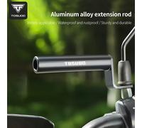 TOSUOD Supporto di estensione per manubrio di motocicletta, base di montaggio con morsetto regolabile, struttura in metallo nero robusta con presa salda, adatto per specchietto retrovisore, faro e tac