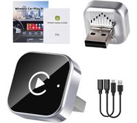 TOSUTO Adattatore CarPlay Wireless,Adattatore 2 In 1 Wireless Carplay E Android Auto,Plug & Play Converte da Cablato a Senza Fili,Chiavetta Dongle Compatibile con IPhone IOS 10+