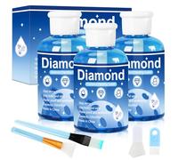 TOSUTO Colla per Pittura con Diamanti,Sigillante per pittura a diamante 150 ml x 3,Diamond Painting Kit Completo,Colla per Pittura Diamantata con 4 Pennello,Mantenere il Diamond Painting Scintillante