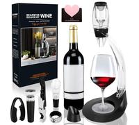 TOSUTO Decanter per Vino Rosso 8 in 1, Accessori per Vino,Decanter per Vino con Support,Fornito con Tappo per Vino Rosso,Tagliacapsule,Versatore per Vino,Anello Anti-perdite,Apribottiglie(Set)