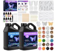 TOSUTO Resina Epossidica,1020 ml Resina Epossidica Trasparente,1:1Rapporto Colla Resina Epoxy con Indurente,Kit Resina Epossidica,per DIY Creazione Gioielli fare,Legno,Decorazioni,Artigianato
