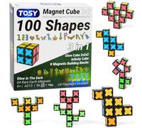 TOSY Cubo magnetico 2x2-72 magneti, giocattolo 2 in 1: 2x2 cubo puzzle per principianti e cubo infinito personalizzabile, incandescente, accessorio torcia UV, giocattolo Fidget/sensoriale/vapore,
