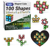 TOSY Cubo magnetico 2x2-72 magneti, giocattolo 2 in 1: 2x2 cubo puzzle per principianti e cubo infinito personalizzabile, incandescente, accessorio torcia UV, giocattolo Fidget/sensoriale/vapore,