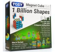 TOSY Cubo magnetico 4 x 4-70 blocchi, 560 magneti, multiuso: blocchi creativi, fidget spinner trasformabile, puzzle/cubo infinito, calza di Natale regalo per bambini, giocattolo incandescente STEM