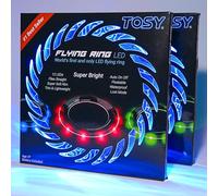 TOSY Flying Ring - 16 milioni di colori RGB o 12 LED, luminoso, modalità smarrimento, accensione automatica, impermeabile, frisbee leggero, regalo di compleanno e di Natale per ragazzo/ragazza/bambino
