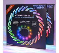 TOSY Flying Ring - 36 LED RGB, 2 pezzi, super luminoso, Lost Mode, auto-illuminazione, sicuro e morbido, impermeabile, per Bambini e Ragazzi, piscina e spiaggia