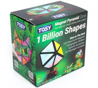 TOSY Magnet Pyramid Glow - 1 cubo si trasforma in 1 miliardo di forme, 12 pezzi, 243 magneti in terre rare, fosforescente, design olografico, tessere magnetiche, puzzle creativo, gioco STEM/STEAM