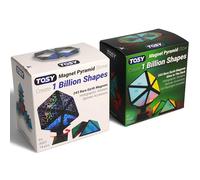 TOSY Magnete Piramide - 1 cubo si trasforma in 1 miliardo di forme, 12 pezzi, 243 magneti, incandescente, design olografico piastrelle magnetiche puzzle creativo giocattolo vapore, set misto