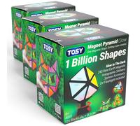 TOSY Magnete Pyramid Glow - 1 cubo si trasforma in 1 miliardo di forme, 243 calamite, accessori per spinner, giocattolo puzzle, Pasqua, San Valentino, compleanno, set da 3