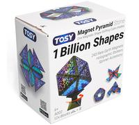 TOSY Magnete Piramide Pietra - 1 Cubo Trasforma in 1 Miliardo Forme, 12 pezzi, 243 Magneti, Design Olografico Magnete Piastrelle Puzzle Creativo STEM/STEAM Toy