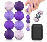 TOSZOLY 8 Pezzi Palline Magnetiche per Agopressione, Magnetic Balls Stress Ball Silicone Sensory, Massaggio Alle Mani Sfere con Texture Multiple, Rilassamento e Concentrazione per Adulti, Viola