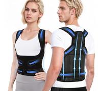 TOSZOLY Correttore Posturale Regolabile, Fascia Posturale Spalle e Schiena Uomo e Donna, Lombare Traspirante e Regolabile per Alleviare I Dolori Della Parte Superiore, Migliorare la Postura(Nero, L)