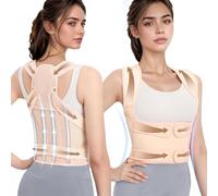 TOSZOLY Correttore Posturale Regolabile, Fascia Posturale Spalle e Schiena Uomo e Donna, Lombare Traspirante e Regolabile per Alleviare I Dolori Della Parte Superiore, Migliorare la Postura(Beige, S)