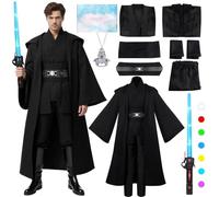 TOSZOLY Costume Cavaliere Adulto, Abito da Cavalieri Medievale con Cape Spada Laser, Costume Carnevale Cavaliere, Regalo per Uomo, Tunica Costume per Halloween Carnevale Cosplay (M)