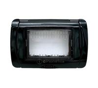 TOT Electric Coperchio Idrobox 3 Posti Nero compatibile con supporti Vimar Plana IP55 autoportante esterno impermeabile a parete