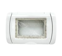 TOT Electric Coperchio Idrobox 4 Posti Bianco compatibile con Bticino Living Light/Air/International IP55 autoportante esterno impermeabile a parete
