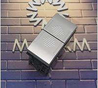 TOT ELECTRIC Interruttori prese pulsanti frutti compatibili con Bticino Living light Tech international e air grigio argento silver (Pulsante Doppio)