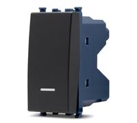 TOT ELECTRIC INVERTITORE RETROILLUMINABILE Nero Frutti elettrici compatibili con Vimar Arke per placche supporti 19613