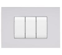 TOT ELECTRIC Placche compatibili con Bticino LIVING LIGHT per supporti LN4703 e N4703 vellutato al tatto (Bianco, 3 Posti soft touch)