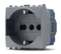 TOT ELECTRIC PRESA SCHUKO Grigio scuro Frutti elettrici compatibili con Vimar Arke per placche supporti 19613
