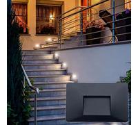 TOT ELECTRIC Segnapasso led incasso 3W per cassetta scatola 503 220V applique 3 moduli per esterno interno lampada da parete nero luce notturna Bianca fredda