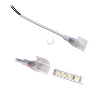 TOT ELECTRIC SPINA CONNETTORE 2 FILI per strip striscia led 220V per alimentazione collegamento diretto alla corrente a clip e tappo finale